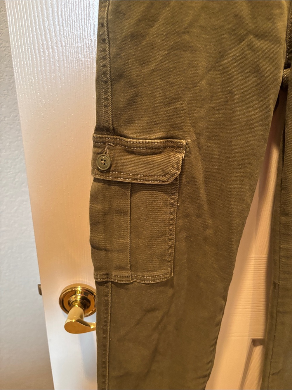 Risen Jeans Olive Green High Rise Cargo Pants Utility Stretch NWT Size 3 26 - Picture 5 of 6